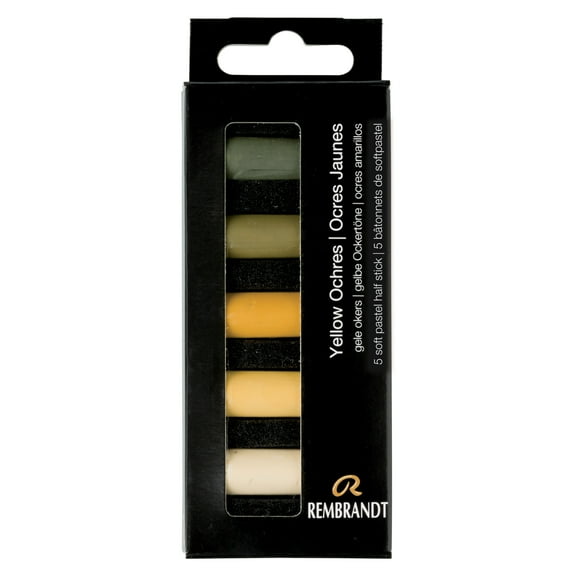 Rembrandt Soft Pastel Set, Half-Stick, 5-Colors, Yellow Ochres