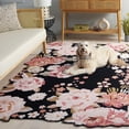 thumbnail image 3 of SAFAVIEH Jardin Denton Floral Area Rug, Black/Pink, 5' x 8', 3 of 8