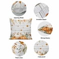 thumbnail image 6 of Throw Pillow Covers, Orange Green Pumpkins Fall 24x24 Pillow Covers for Couch/Sofa/Bed, Thanksgiving Maple Leaf Wooden Decorative Square Linen Cushion Pillowcase for Home Decor, 6 of 9