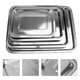 thumbnail image 5 of Platos de acero inoxidable gruesos para servir alimentos, 4 unidades, multifuncionales, para frutas, pan, postres, aperitivos, vajilla para el hogar, comedor y restaurante (plateado), 5 of 5