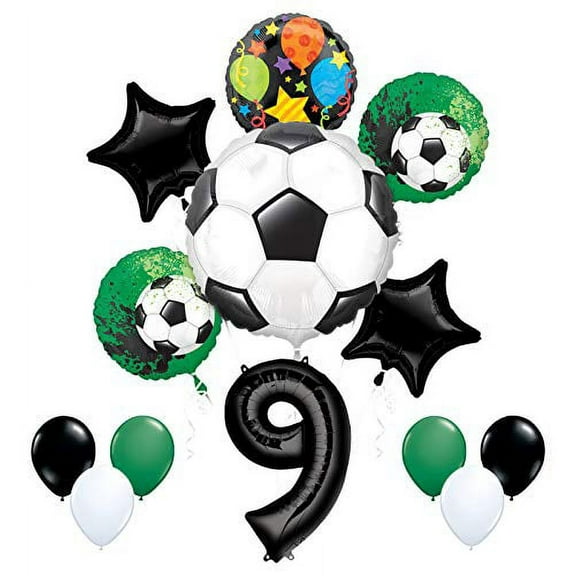 Mayflower Products Soccer Party Supplies 9th Birthday Goal Getter Balloon Bouquet Decorations
