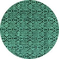 thumbnail image 1 of Ahgly Company Indoor Round Abstract Turquoise Blue Modern Area Rugs, 6' Round, 1 of 4