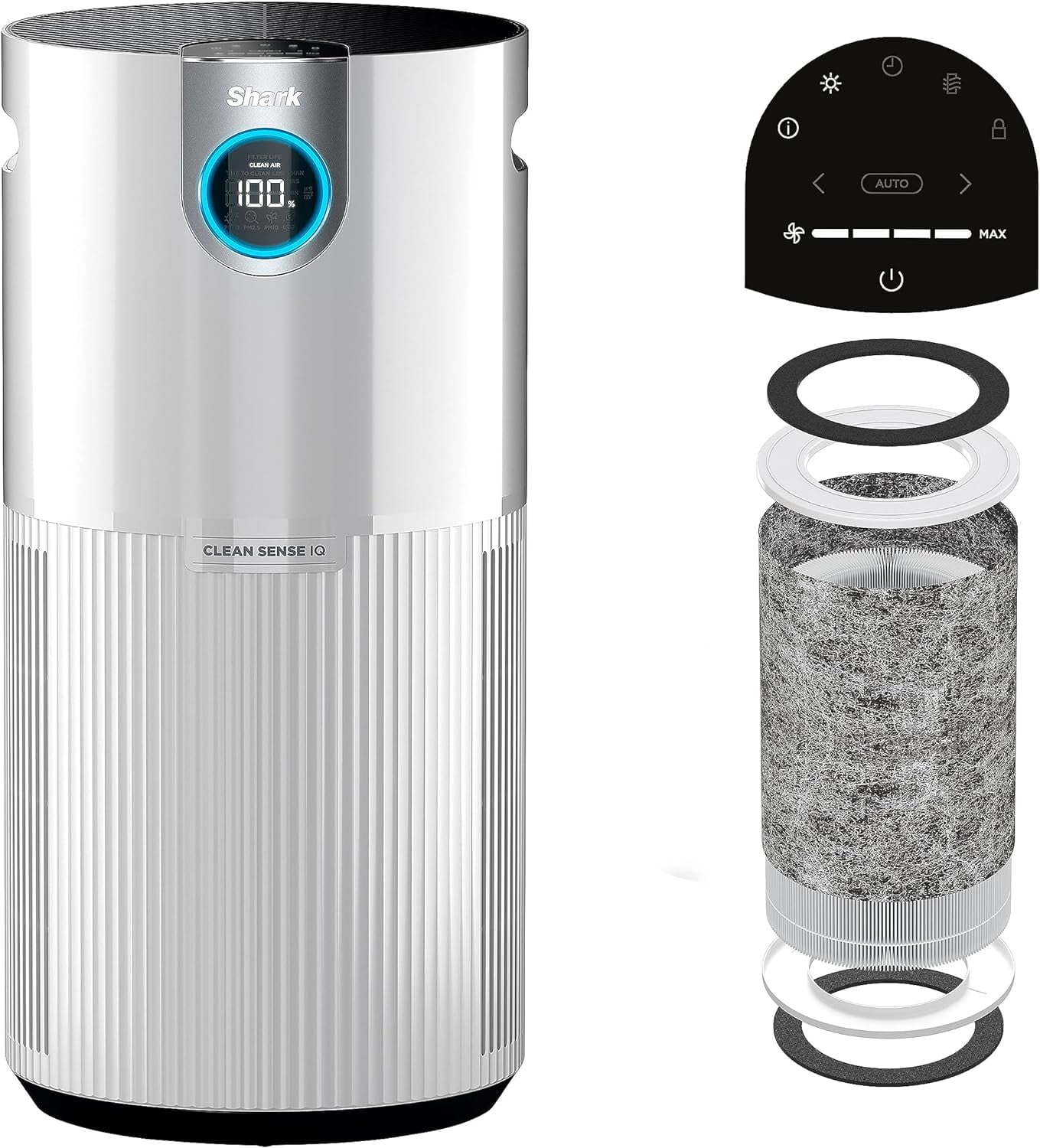Restored Shark R-UA205 Nanoseal HEPA Air Purifier MAX with Clean Sense, Covers 1350 Sq. Ft., Captures 99.98% of Dust & Allergens, White (Refurbished)