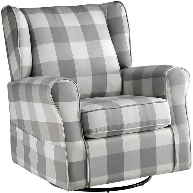 ACME Chaise Pivotante Patti avec Planeur en Tissu Gris