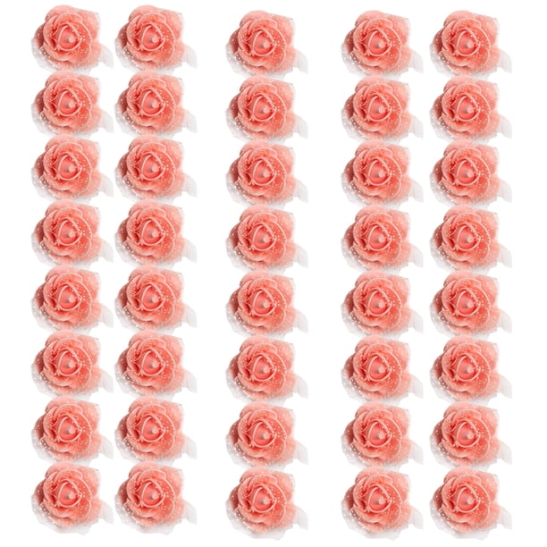 50 piezas de celosía de espuma artificial rosa cabezas para boda 4cm rosa Rosado Sunnimix Cabeza de flor rosada de la boda