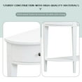 thumbnail image 5 of 51" Modern Curved Console Table, Solid Wood Half Moon Sofa Table with 3 Drawers and Open Bottom Shelf, Vintage Narrow Entryway Table for Hallway Living Room Bedroom, Wihte, 5 of 9