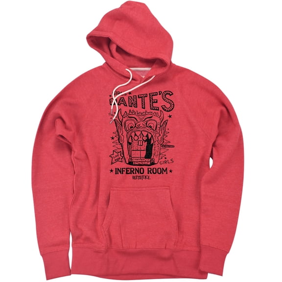 Beetlejuice Dantes Inferno Room Unisex Adult Slim Fit Pull-Over Heather Hoodie, Red, Small