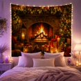 thumbnail image 2 of Stone Fireplace with Pine Garland, Lit Tree and Gifts, Cozy Rustic for Holiday Decor Lovers, Festive Hearth Art, Christmas Gift, Tapestry Wall Hanging for Living Room and Den, 2 of 7
