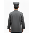 thumbnail image 5 of men's multicolor with Black trim 3/4 sleeve chef coat with free cap size (XS-6XL), 5 of 7