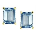 thumbnail image 2 of Star K� Emerald Cut 8x6mm Simulated Aquamarine Screw Back Earrings Studs, 2 of 8