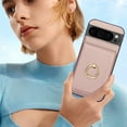 thumbnail image 5 of ELEHOLD Case for Google Pixel 9 / 9 Pro,Business PU Leather Stand Case with Card Holder & Ring Holder,Rosegold, 5 of 7