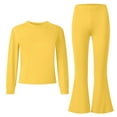 thumbnail image 4 of Cethrio Girls Outfit Sets, Casual 2 Piece Knitting Cotton Long Sleeve Tops and Pants Sets Yellow Size 10-12, 4 of 4