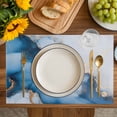 thumbnail image 4 of Blue Marble Placemats Set of 6, Modern Gray Golden Abstract Gradient Art Placemats for Dining Table, Place Mats for Kitchen Tabletop, Waterproof Wipeable Dining Table Mats Set, 4 of 9