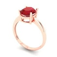 thumbnail image 2 of Solitaire Engagement Ring for Women - 2ct Simulated Ruby in 14K Rose Gold Promise Ring, 2 of 6