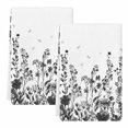thumbnail image 2 of Grey Botanical Kitchen Towels Set of 2, Dragonfly Flower Leaf Retro Ink Style Absorbent Dish Towels for Kitchen, Microfiber Hand Towel, Quick Drying Tea Towel for Cleaning Decorative Dishcloths, 2 of 7