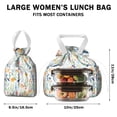thumbnail image 5 of Pioneer Flower Floral Print Pattern Drawstring Lunch Bag Women - Drawstring Lunch Bag Insulated for Work Office - Stain-Resistant Large Lunchbags for Women with Multi-Pockets, 5 of 6