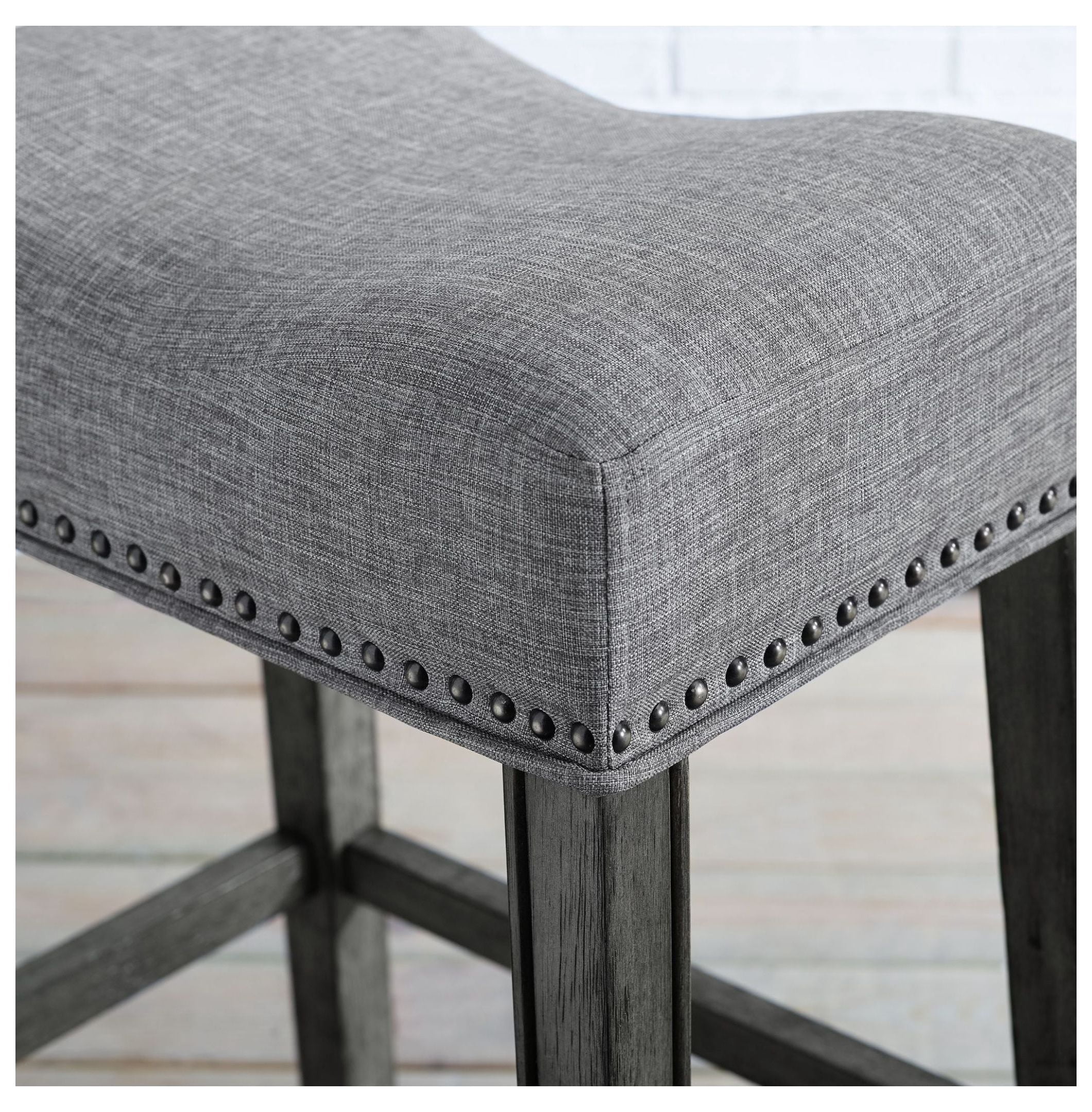 Upholstered Backless Seat Bar Stools 29" height Set of 2, Gray