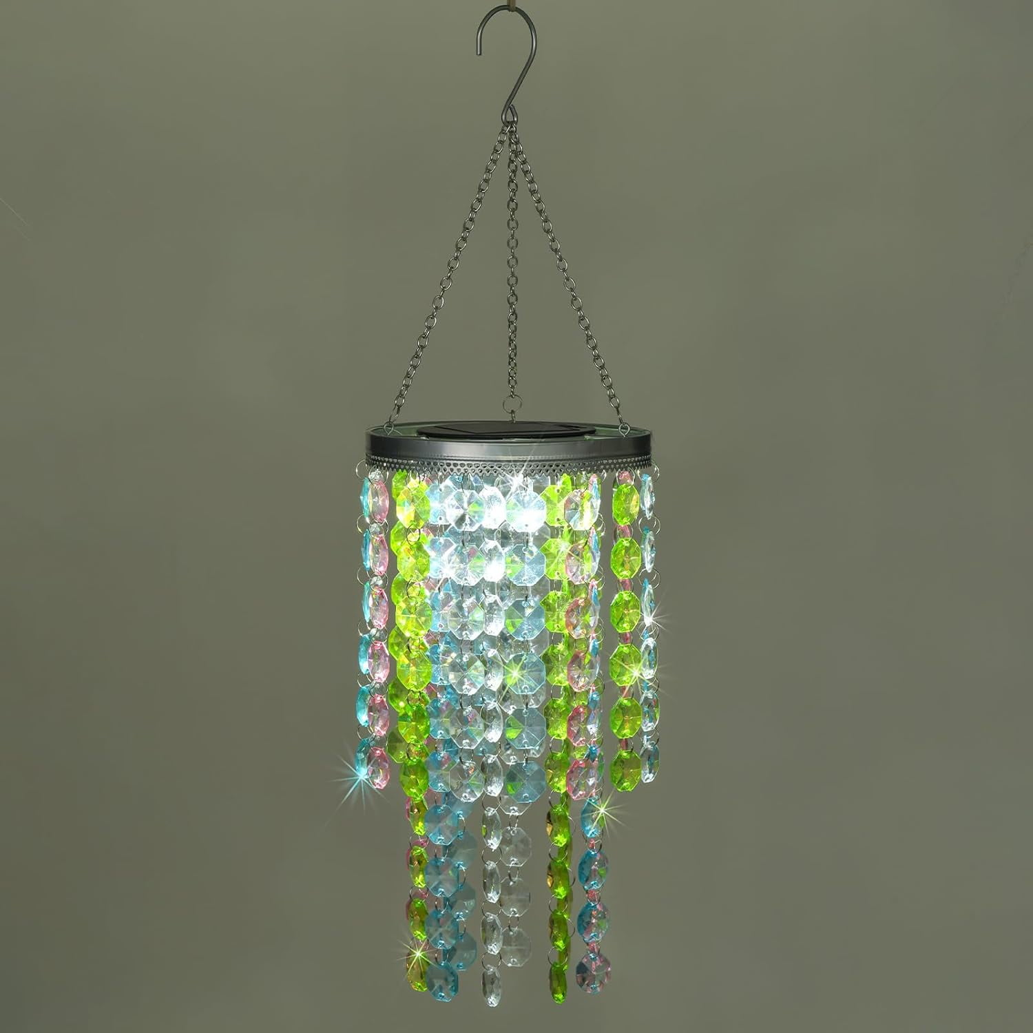 Outdoor Chandelier Hanging Solar Crystal Chandelier Outdoor, 21\, image size:1500x1500