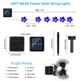 syenll 23ft 50 LED Solar Flower String Lights, Outdoor Cherry Blossoms ...