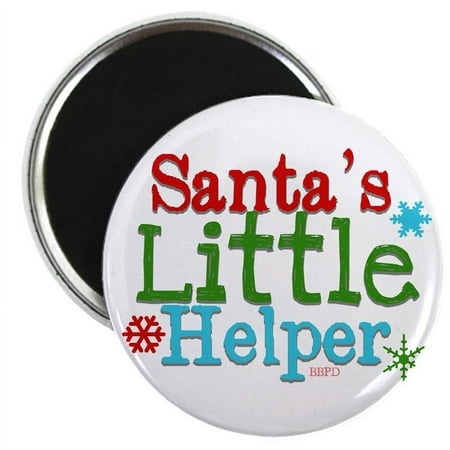 

CafePress - Santas Little Helper Magnets - 2.25 Round Magnet Refrigerator Magnet Button Magnet Style