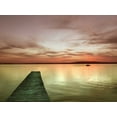 thumbnail image 2 of Christensen, Jim 32x25 White Modern Wood Framed Museum Art Print Titled - Pier and Sunset I, 2 of 4