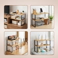thumbnail image 2 of SONGMICS 2 Pack Cabinet Organizer Shelf, Kitchen Counter Shelves, Kitchen Storage, Spice Rack, Stackable, Expandable, Metal and Engineered Wood, Ink Black and Natural Beige, 2 of 8