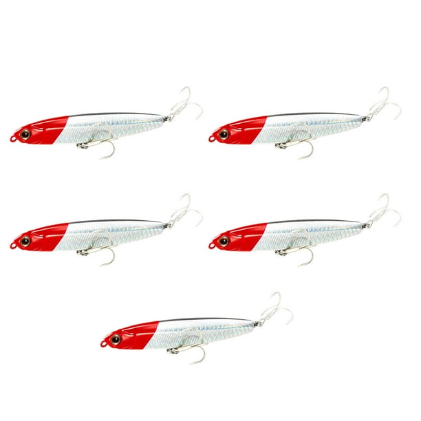 Toystoory Paquete de 5 cebos de pesca, simulación de plástico, Crankbait, agua de mar, Swimbait, juego de señuelos Stream, accesorios para Pescar Rojo Toystoory OD023581-02