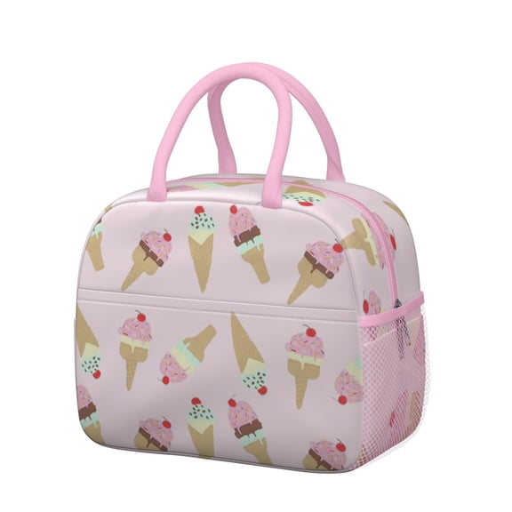 Reusable Ice Cream Lnsulated Lunch Bag for Women & Men-Leakproof Water-Resistant Cooler Tote,Large Capacity(10.6x8.7x6.3in)for Work,Office,Travel,Picnic,Beach.