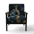 thumbnail image 4 of Designart "Modern Fluid Gold And Blue Ii" Upholstered Modern & Contemporary Accent Chair and Marble Abstract Arm Chair - Multiple Color & Pattern, 4 of 7