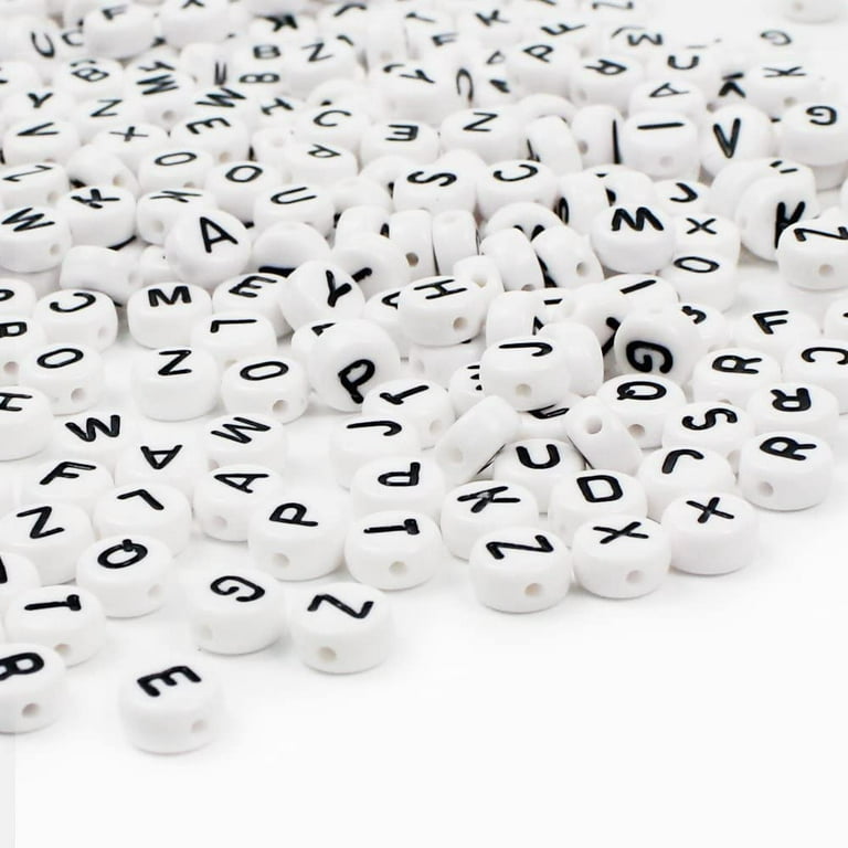 PandaHall Elite 7mm Cube Acrylic Letter Beads White Alphabet Beads with  Colorful Letters for DIY Bracelets and Necklaces, about  1000pcs/bag–Beebeecraft.com