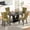 1 Table and 4 Green Chairs, variant on Sumdeal 5-Piece Dining Set, 63 in Black Faux Marble Dining Table with 4 Black Velvet Chairs