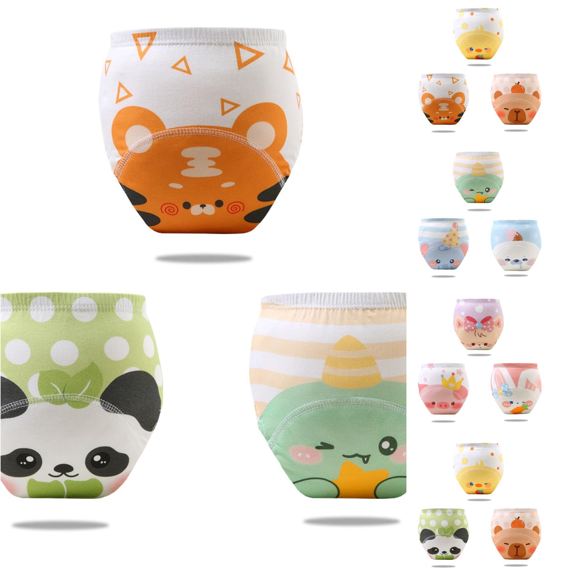 Xijirk Toddler Training Underwear Multipack, Soft Cotton Elastic Waistband Cute Animal Cartoon Print for Potty Training Daily Wear,12-24 Months