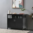thumbnail image 2 of Costway Buffet Bahut de Cuisine Serveur Armoire de Rangement avec 2 Portes Noir, 2 of 10