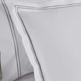thumbnail image 5 of BNM Two-Line Embroidered Cotton Duvet Cover Set, King/California King, White/Silver, 5 of 9