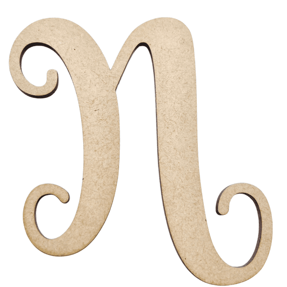 5" Tall MDF Wood Letter N | 1/8" Thick | Wood Craft Letter | Starfish Font