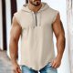 thumbnail image 2 of M Y M Camisa sin Mangas con Capucha Color Plano Clásico Cuarto Cremallera Deportes Casuales Color Sólido Superior para Hombres, 2 of 7