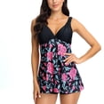 thumbnail image 3 of Jacenvly Womens 2-Piece Flounce Swimsuits Clearance Trendy Sleeveless Floral V-Neck Surfing Swimwear Skin-Friendly Women'S 2024 Spring Fashion Plus Size Skirt Style Two-Piece Swimsuit Suit Hot Pink, 3 of 8