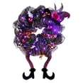 thumbnail image 2 of DOLITY Decorative Artificial Witch Halloween Wreaths Purples, 2 of 8