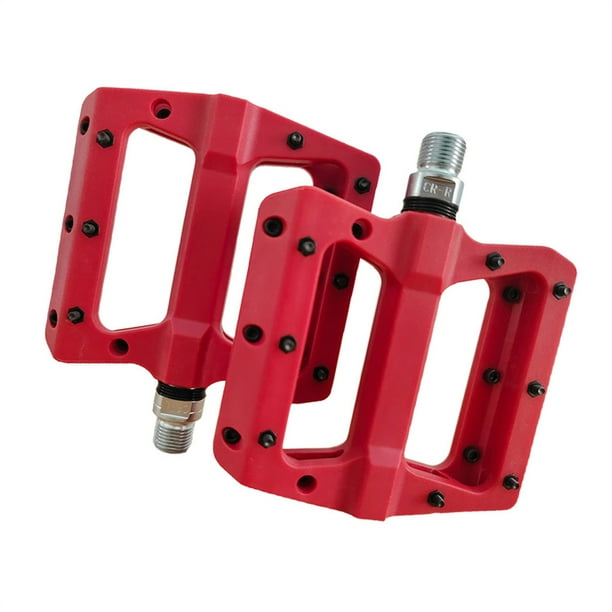Sonducket Pack de 2 pedales de bicicleta a prueba de golpes Pedal de bicicleta 9/16 pulgadas sellado ciclismo montar soporte plataforma taco Ciclismo Rojo