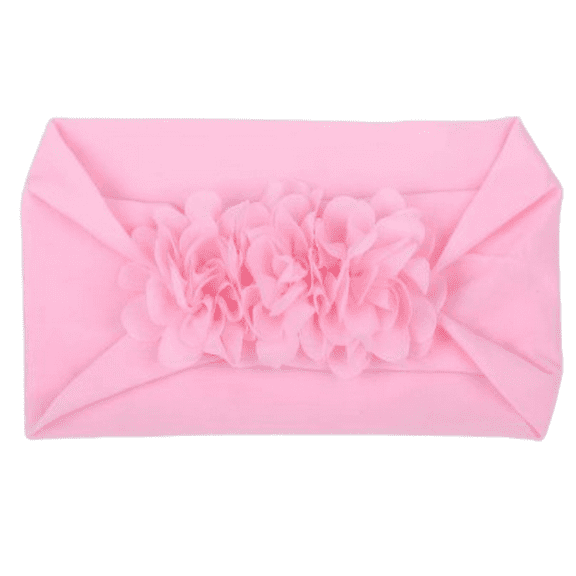 Kids Floral Stretchy Turban Headbands - Pink