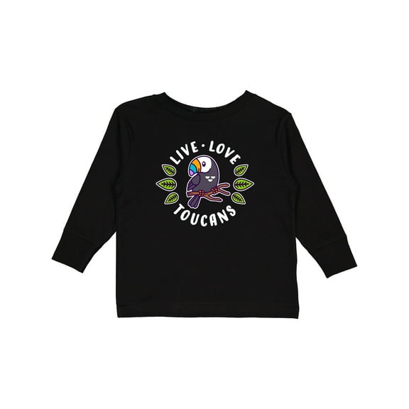 Inktastic Live Love Toucans Boys or Girls Long Sleeve Toddler T-Shirt
