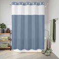thumbnail image 6 of No Hook Shower Curtain, Blue Pure Color Shower Curtains for Bathroom with See Through Top Window, Aesthetics Contemporary Luxury Waterproof & Washable Bath Curtain Stall 48"x72", 6 of 9