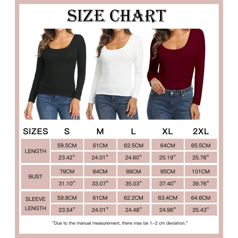 ANYFIT WEAR Women Slim Fit Plain Shirts Top Long Sleeve Base Layer