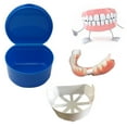 thumbnail image 2 of FNGZ Cleaning Supplies Denture Bath Box Case Dental False Teeth Storage Box With Hanging Net Container Household Tool Dark Bule, 2 of 7