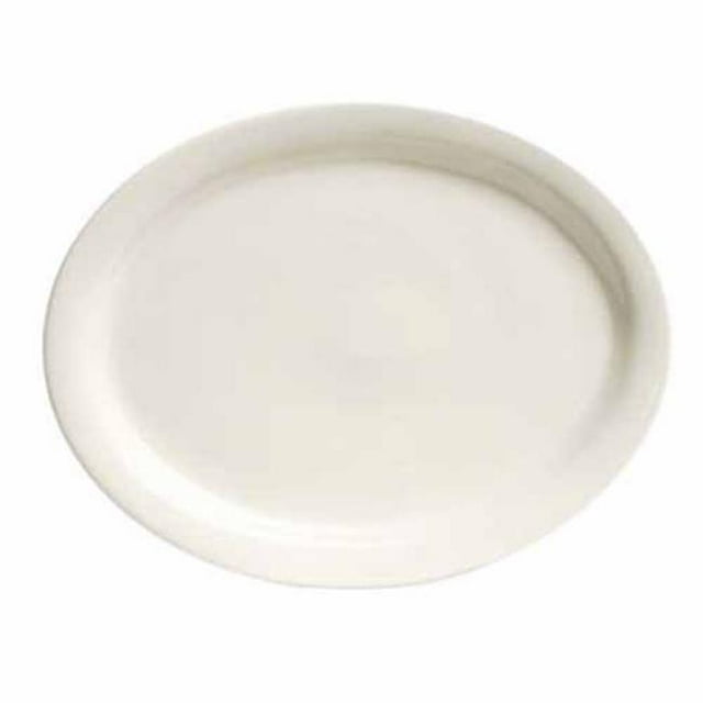Tuxton China TNR-041 Nevada 8.5 in. Narrow Rim Oval Platter - 3 Dozen