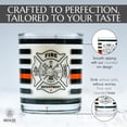 thumbnail image 5 of Greenline Goods Thin Red Line Firefighter Whiskey Old Fashioned Glasses (Set of 2) - 10 oz - Classic Glass Drinkware with Fire Fighter Flag Graphics -Shows Support for First Responders, 5 of 7
