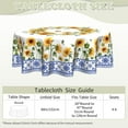 thumbnail image 3 of Sunflower Round Tablecloth - Yellow Daisy Floral Butterfly Table Cloth 60 Inch Blue Boho Floral Seasonal Washable Table Cover for Indoor Outdoor Kitchen Dinning, 3 of 7