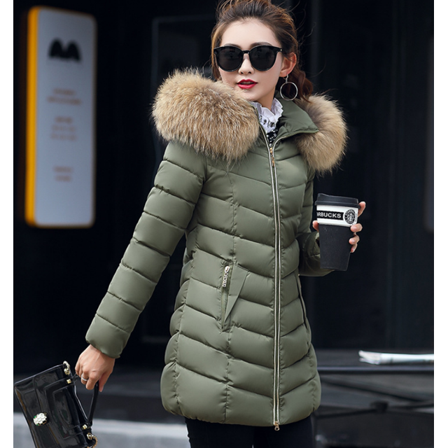 Veste d'Hiver Décontractée pour Femmes, Grande Taille, à Capuche, Coupe Slim, Vert Armée