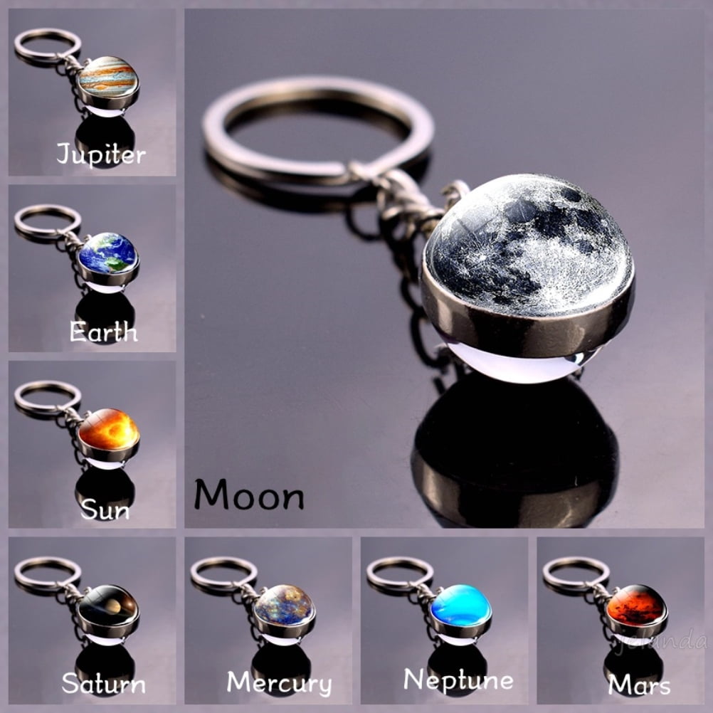 Pitrice Luminous Keychain Portable Solar System Planet Keyring Double Side Keychain Glass Balls Key Chain Gifts For Children Sisters And Friends Other