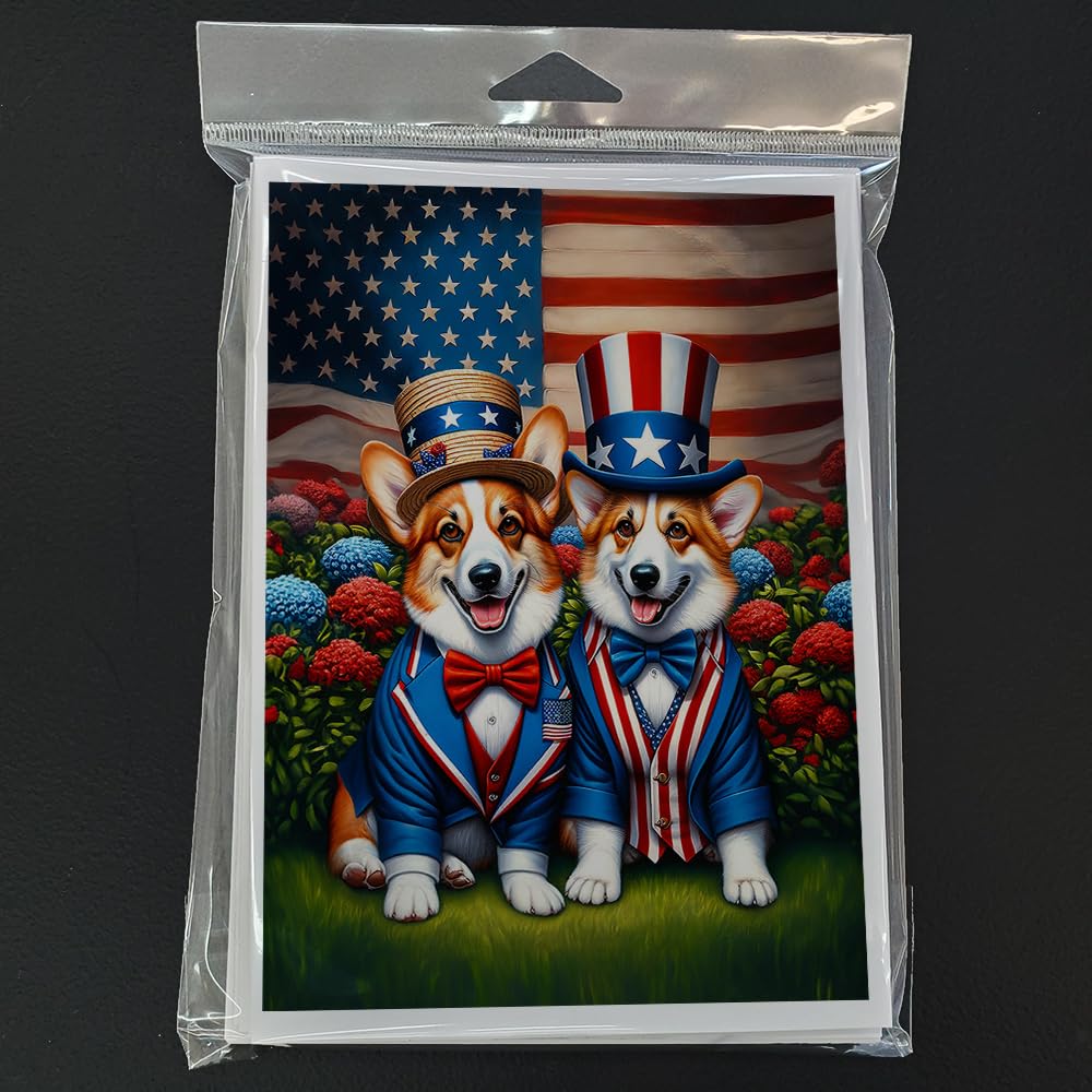 All American Corgi Greeting Cards Pack of 8 7 in x 5 in
